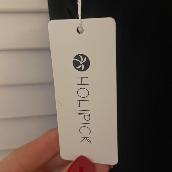 Black Tankini Top with built in bra Small - Picture 3 of 5